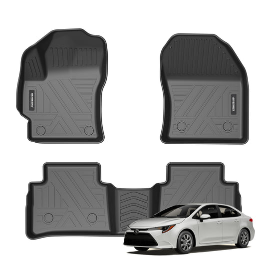 WENNEBIRD All Weather Floor Mats for 2020-2024 Toyota Corolla FWD, Hybrid or AWD - 3pc