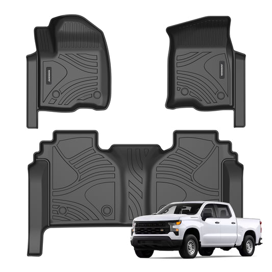 WENNEBIRD All Weather Floor Mats for 2020-2024 Chevrolet Silverado 1500 / GMC Sierra 1500 - 3pc