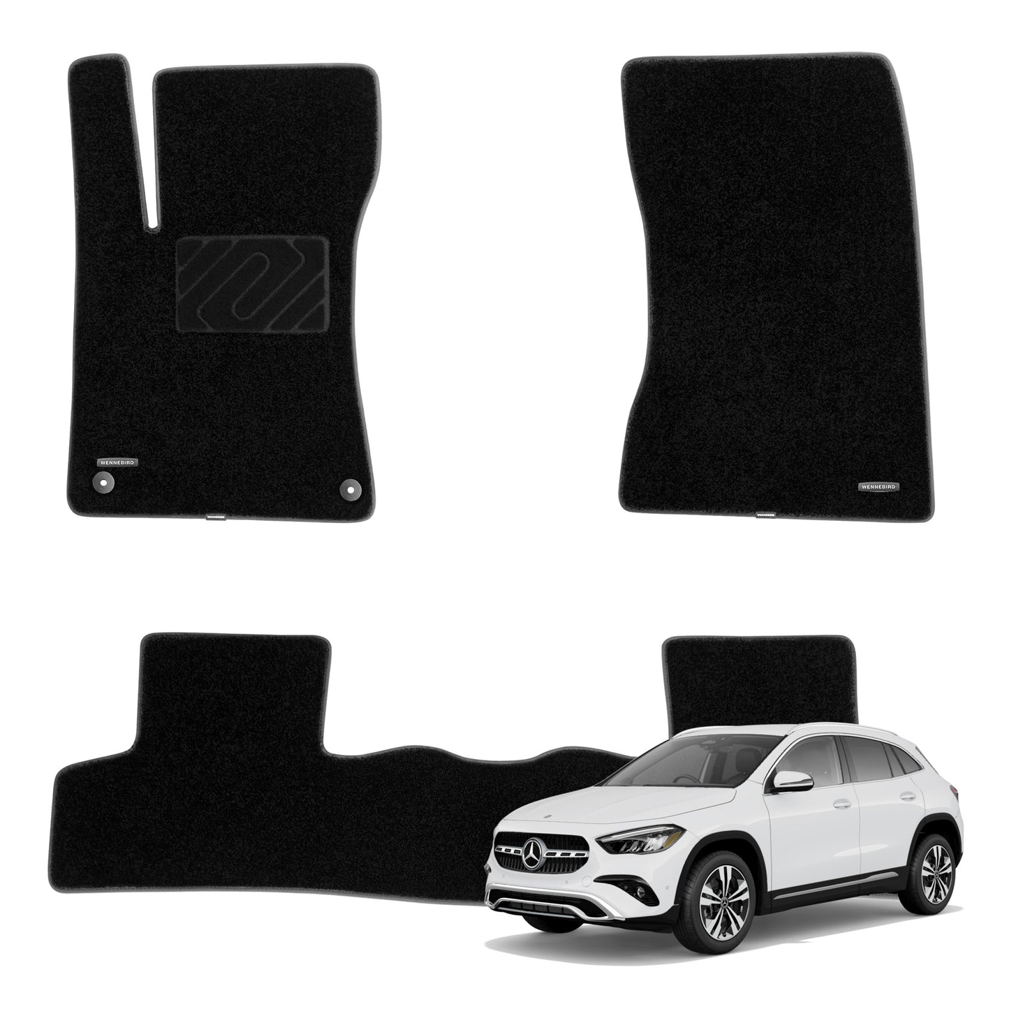 WENNEBIRD Superior Carpet Floor Mats for 2021-2024 Mercedes-Benz GLA / 2020-2024 CLA Coupe - 3pc