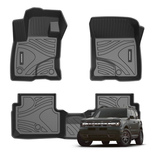 WENNEBIRD All Weather Floor Mats for 2021-2024 Ford Bronco Sport 4-Door - 3pc