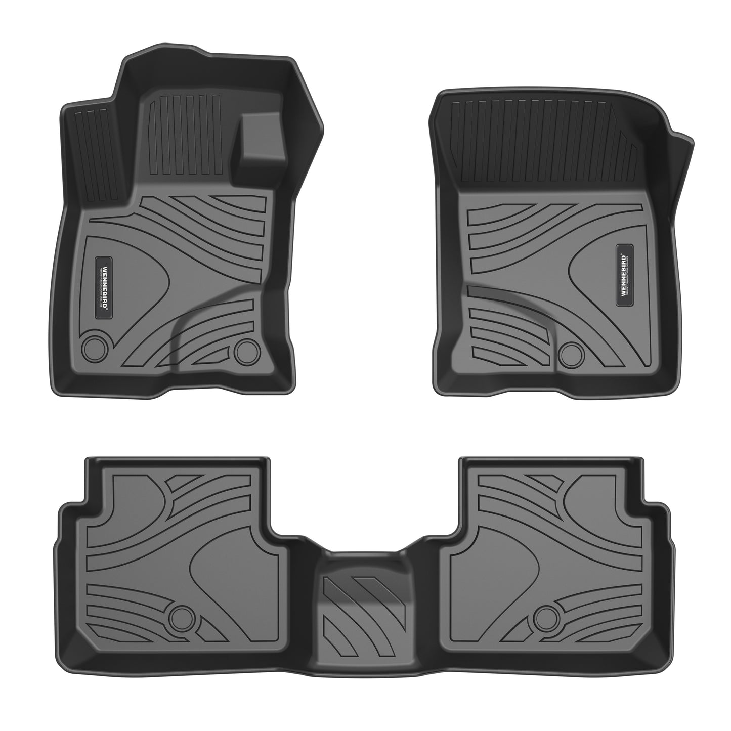 WENNEBIRD All Weather Floor Mats for 2021-2024 Ford Bronco Sport 4-Door - 3pc