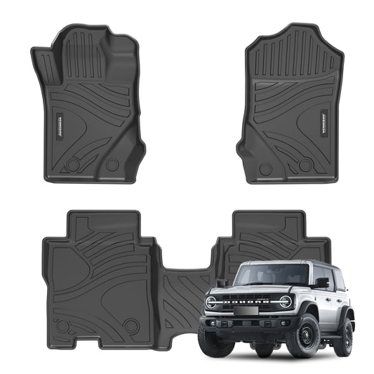 WENNEBIRD All Weather Floor Mats for 2021-2024 Ford Bronco 4-Door - 3pc