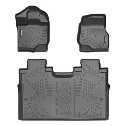 WENNEBIRD All Weather Floor Mats for 2015-2024 Ford F-150 SuperCrew Cab (Not Fit Rear Seat with Under-Seat Fold Flat Storage) - 3pc