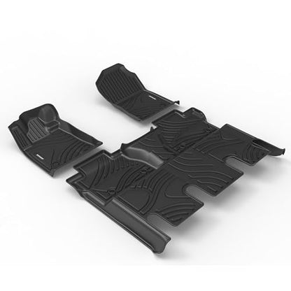 WENNEBIRD All Weather Floor Mats for 2014-2021 Toyota Tundra CrewMax Cab (with Coverage Under 2nd Row Seat) - 3pc