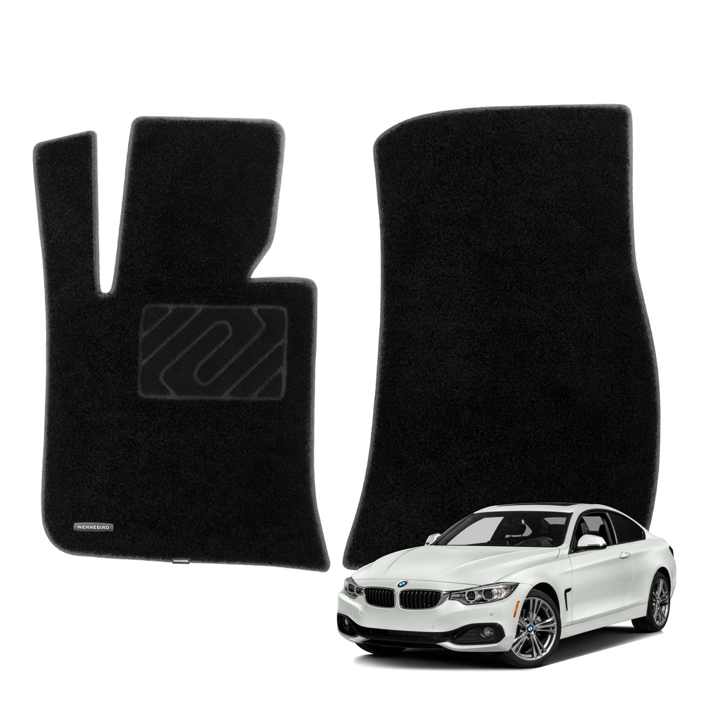 WENNEBIRD Superior Carpet First Row Floor Mats for 2015-2020 BMW 4 Series - 2pc