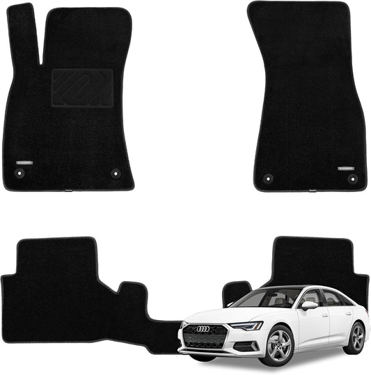 WENNEBIRD Superior Carpet Floor Mats for 2019-2024 Audi A6, A6 Allroad, S6, RS6 / A7, S7, RS7 - 3pc