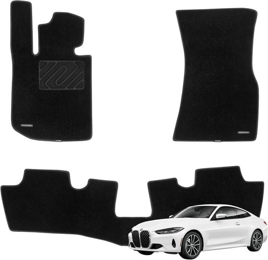 WENNEBIRD Superior Carpet Floor Mats for 2021-2024 BMW 4 Series Coupe / 4 Series Convertible - 3pc