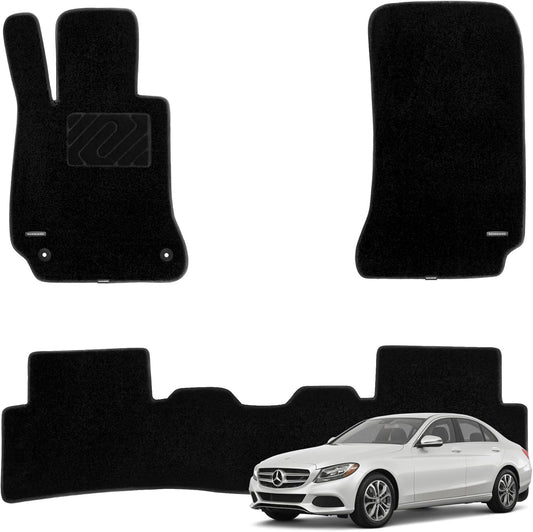 WENNEBIRD Superior Carpet Floor Mats for 2009-2021 Mercedes-Benz C-Class Sedan - 3pc