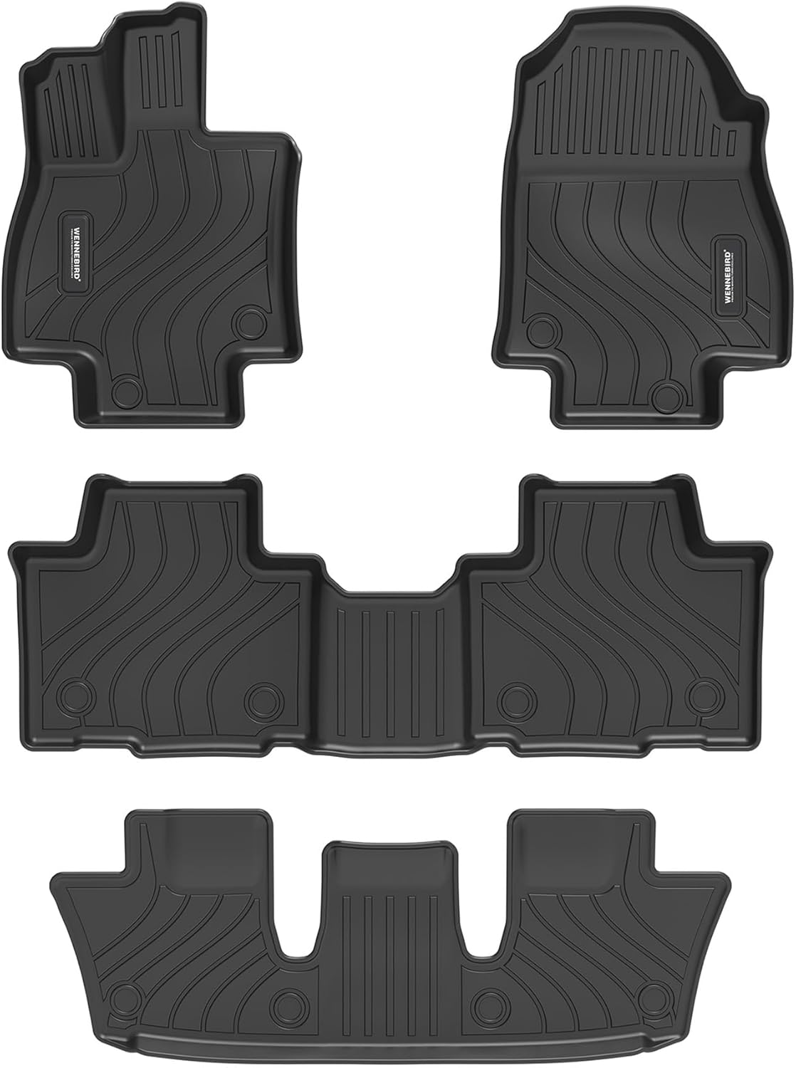 WENNEBIRD All Weather Floor Mats & Cargo Liner for 2024 Toyota Grand Highlander & Lexus TX - 4pc