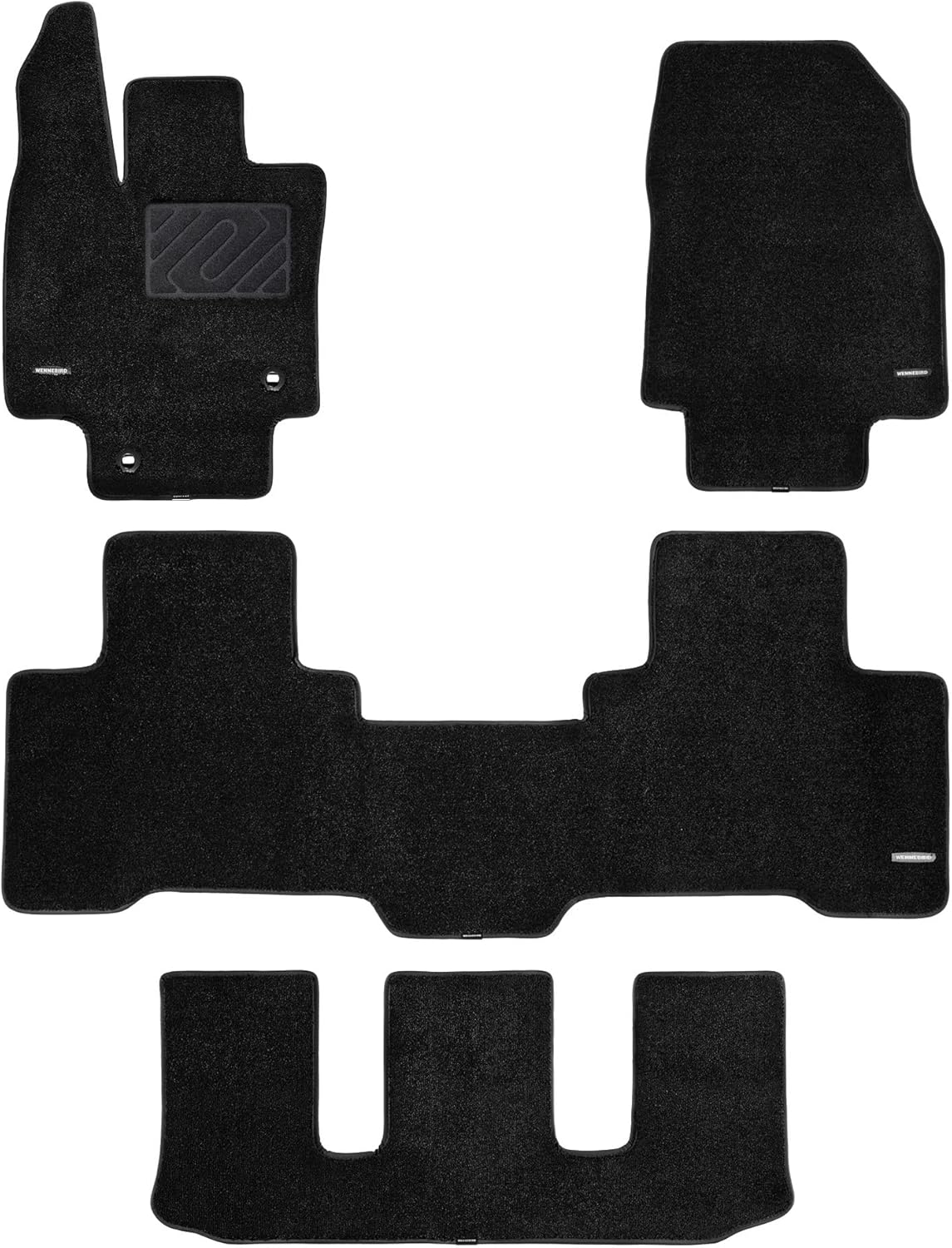 WENNEBIRD Superior Carpet Floor Mats for 2020-2024 Toyota Highlander 7 Seater FWD, Hybrid or AWD - 4pc