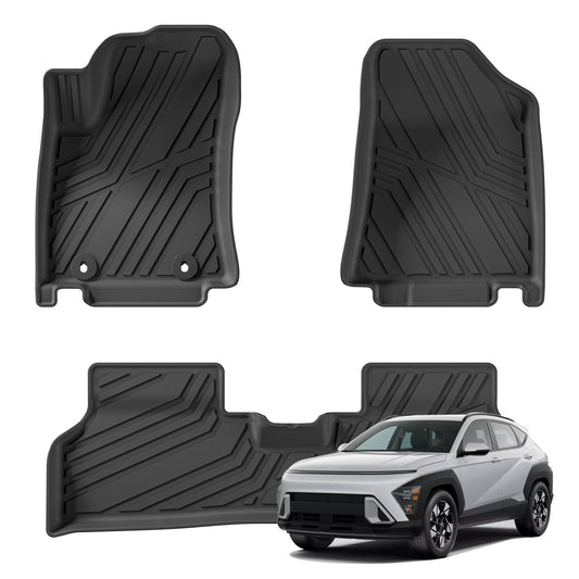 WENNEBIRD All Weather Floor Mats for 2024 Hyundai Kona (Not for EV) - 3pc