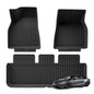 WENNEBIRD All Weather Floor Mats for 2021-2024 Tesla Model S - 3pc