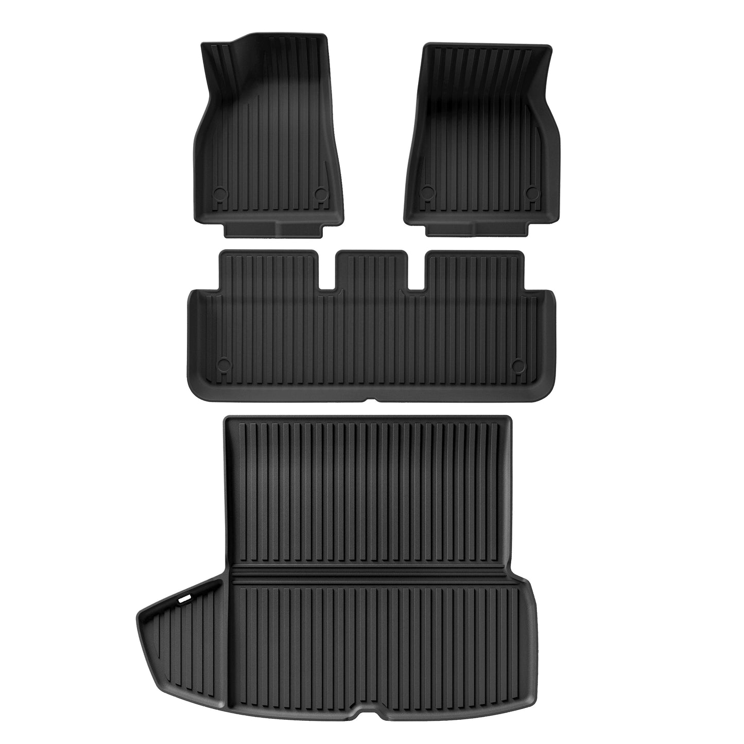 WENNEBIRD All Weather Floor Mats & Rear Cargo Liner for 2021-2024 Tesla Model S - 4pc