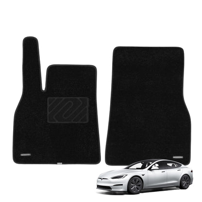 WENNEBIRD Superior Carpet Front Row Floor Mats for 2021-2024 Tesla Model S - 2pc