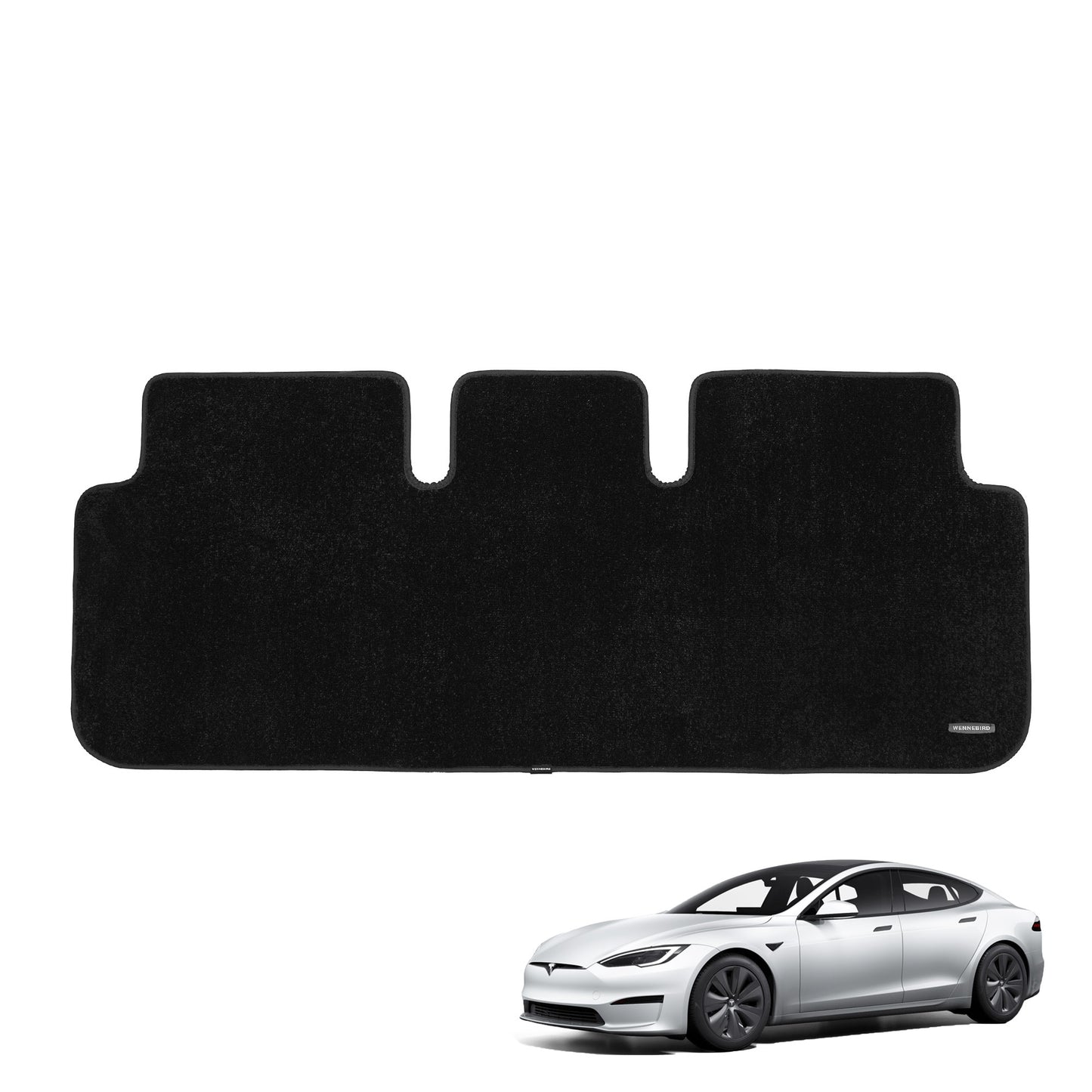 WENNEBIRD Superior Carpet Second Row Floor Mats for 2021-2024 Tesla Model S - 1pc