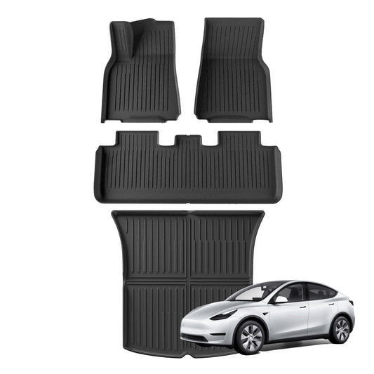 WENNEBIRD All Weather Floor Mats & Rear Cargo Liner for 2020-2024 Tesla Model Y - 4pc