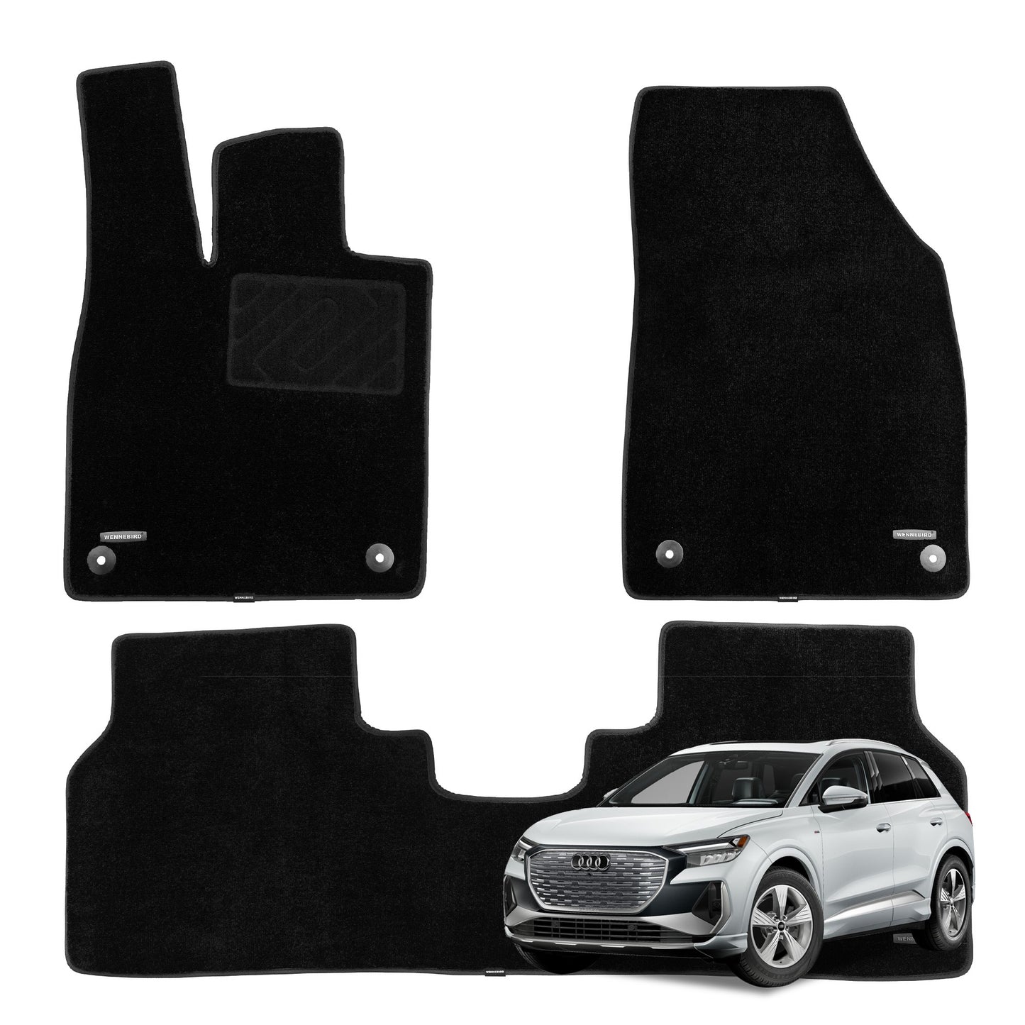 WENNEBIRD Superior Carpet Floor Mats for 2022-2024 Audi Q4 e-tron / Audi Q4 Sportback e-tron - 3pc