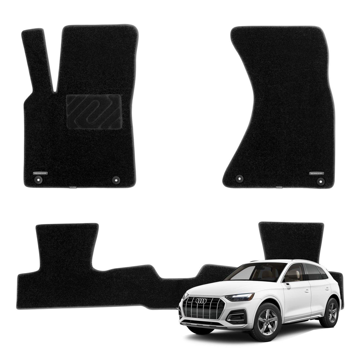 WENNEBIRD Superior Carpet Floor Mats for 2010-2017 Audi Q5 / 2015-2017 Audi SQ5 - 3pc