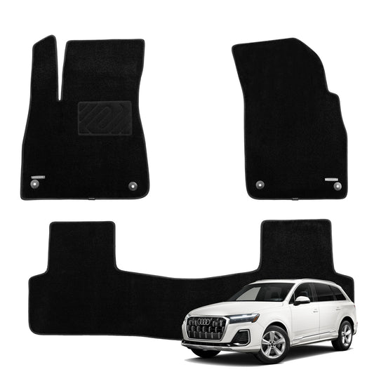 WENNEBIRD Superior Carpet Floor Mats for 2017-2024 Audi Q7 / 2019-2023 Audi Q8 5 Seater - 3pc