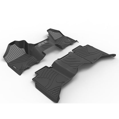 WENNEBIRD All Wearher Floor Mats for 2013-2018 Dodge Ram 1500 Crew Cab / 2019-2024 Ram 1500 Classic (NOT for New Body) with 1st Bench Seats, 2 Row Liner Set (Over-Hump Front & 2nd Seat) - 2pc