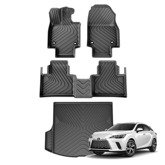 WENNEBIRD All Weather Floor Mats & Cargo Liner for 2023-2024 Lexus RX350 / RX 350h / RX 500h - 3pc