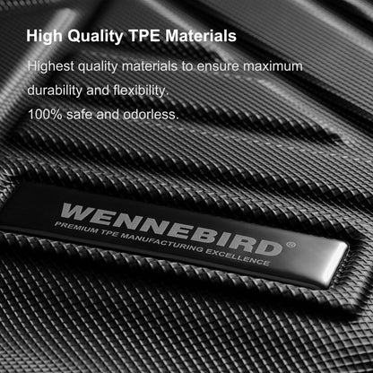 WENNEBIRD All Weather Floor Mats for 2019-2024 Dodge Ram 1500 Crew Cab (New Body), Crew Cab w/Out Factory Storage Box, Premium TPE Anti-Slip Waterproof Floor Liners, Front & 2nd Row Liner - 3pc