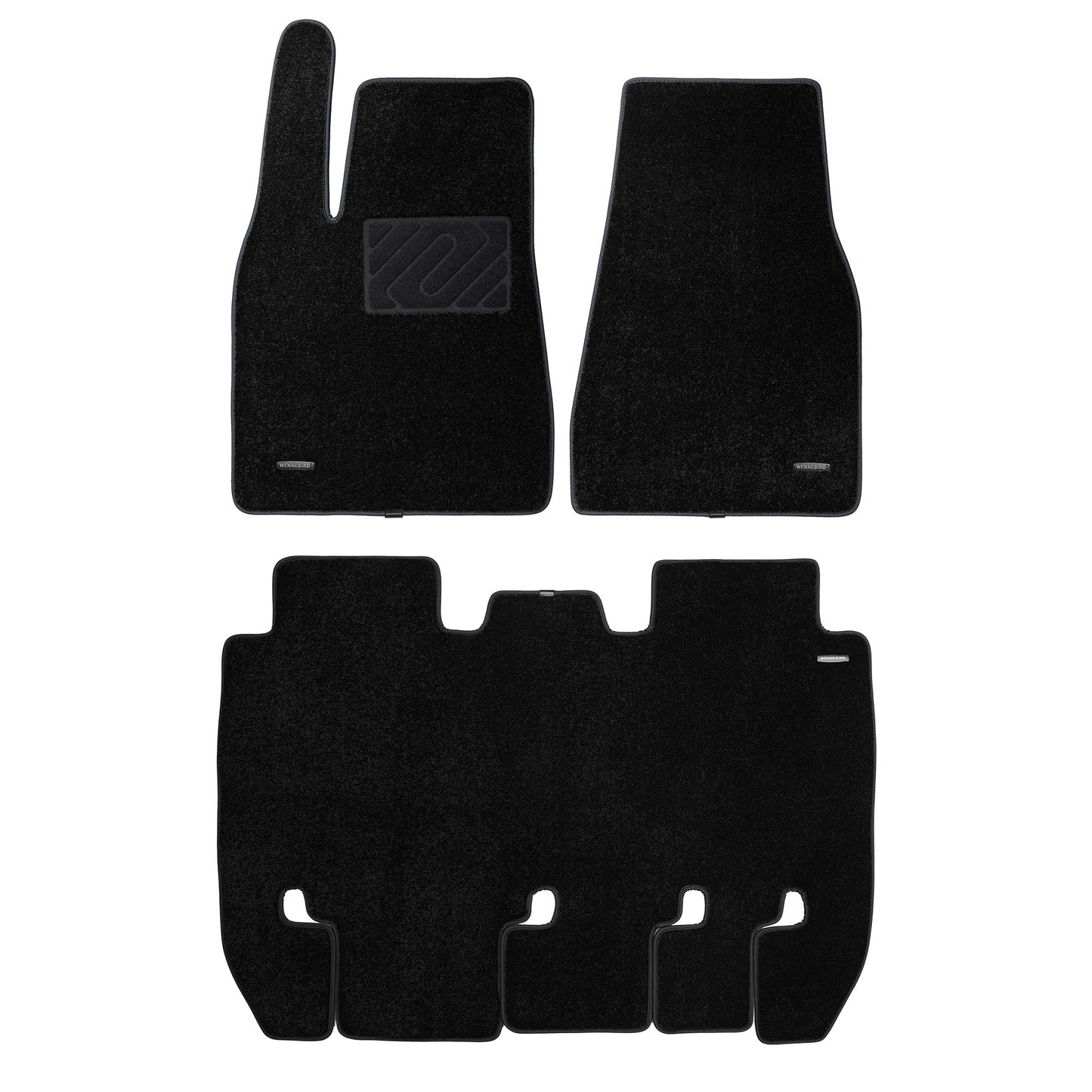 WENNEBIRD Superior Carpet Floor Mats for 2021-2024 Tesla Model X 5 Seater - 3pc