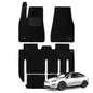 WENNEBIRD Superior Carpet Floor Mats for 2021-2024 Tesla Model X 7 Seater - 4pc