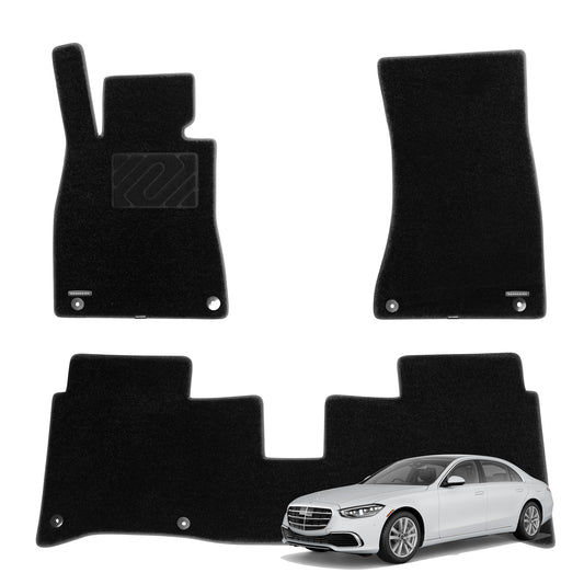 WENNEBIRD Superior Carpet Floor Mats for 2021-2024 Mercedes-Benz S-Class Sedan - 3pc